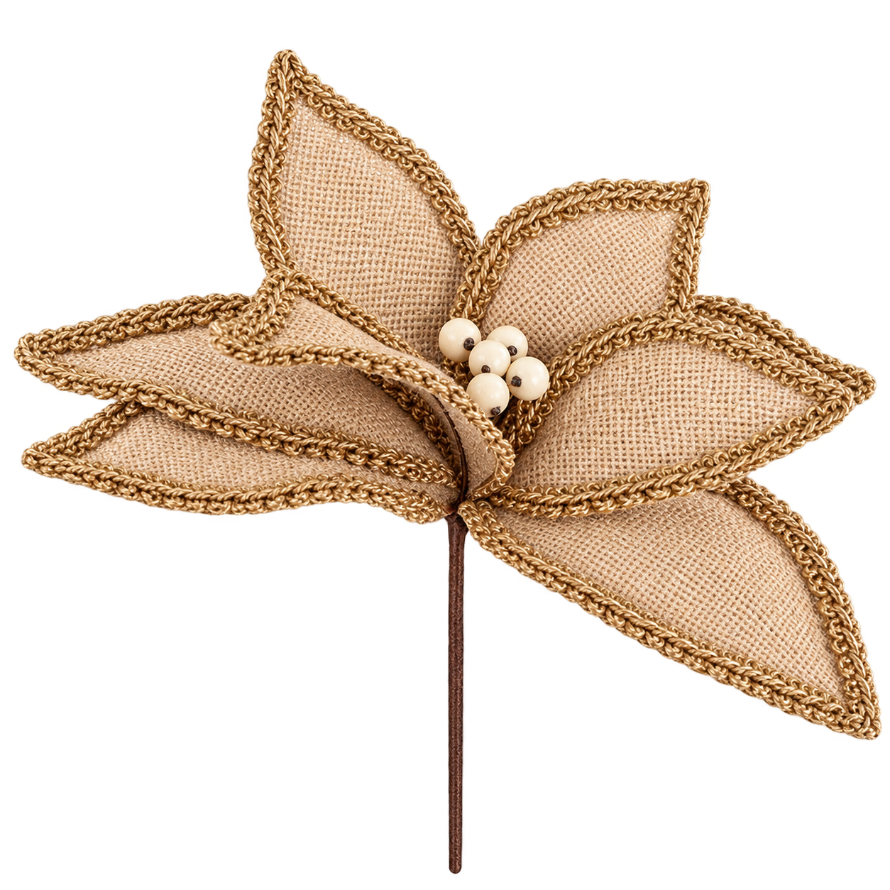 CHAMPAGNE BURLAP POINSETTIA