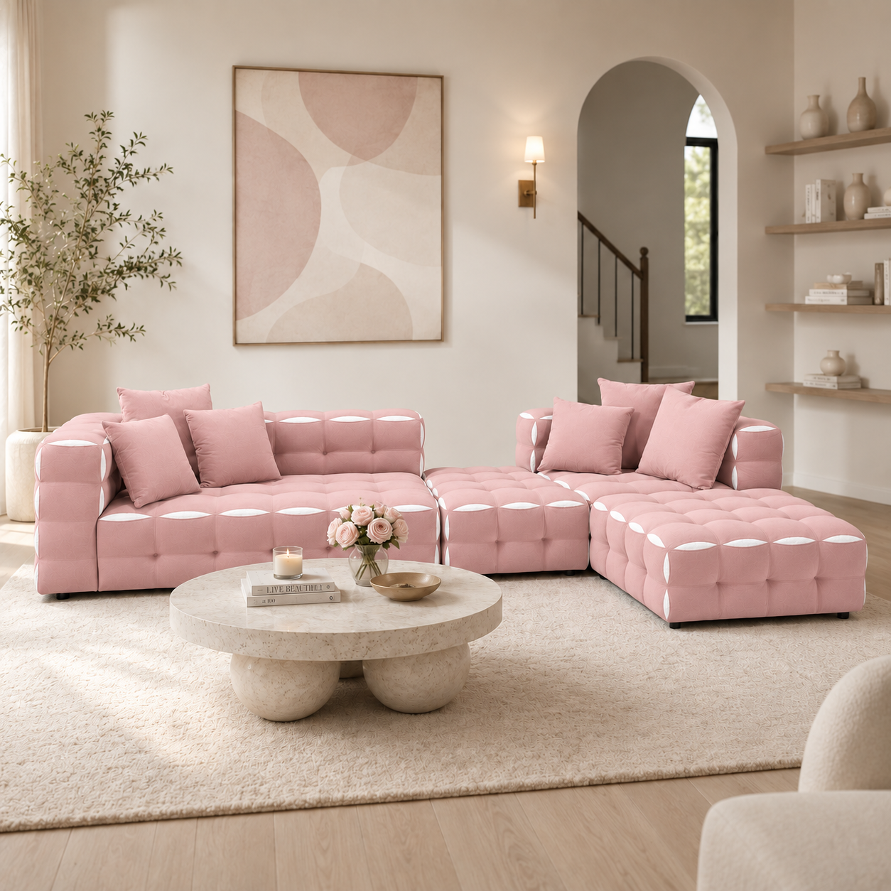 Velune Sofa -Blush additional view 1