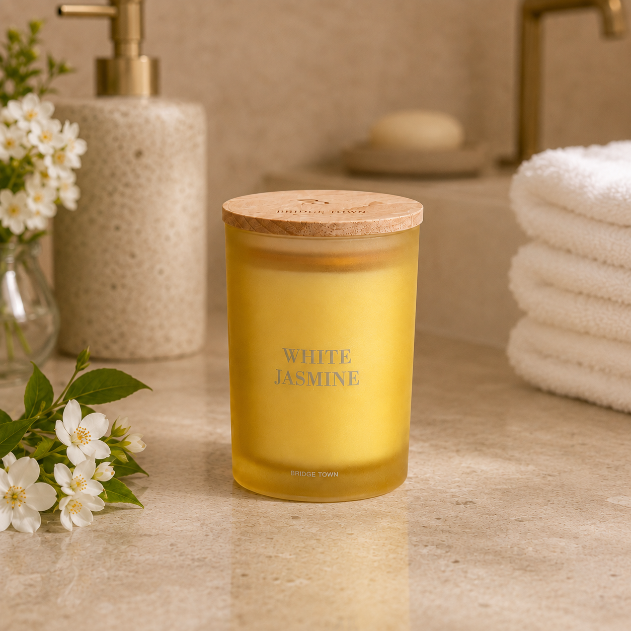 White Jasmine Scented Candle  -  Petit hover preview