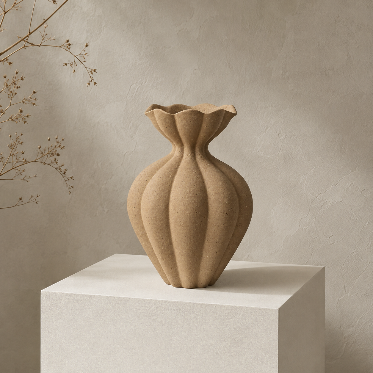 Alora Sculpted Ceramic Vase – Tall
