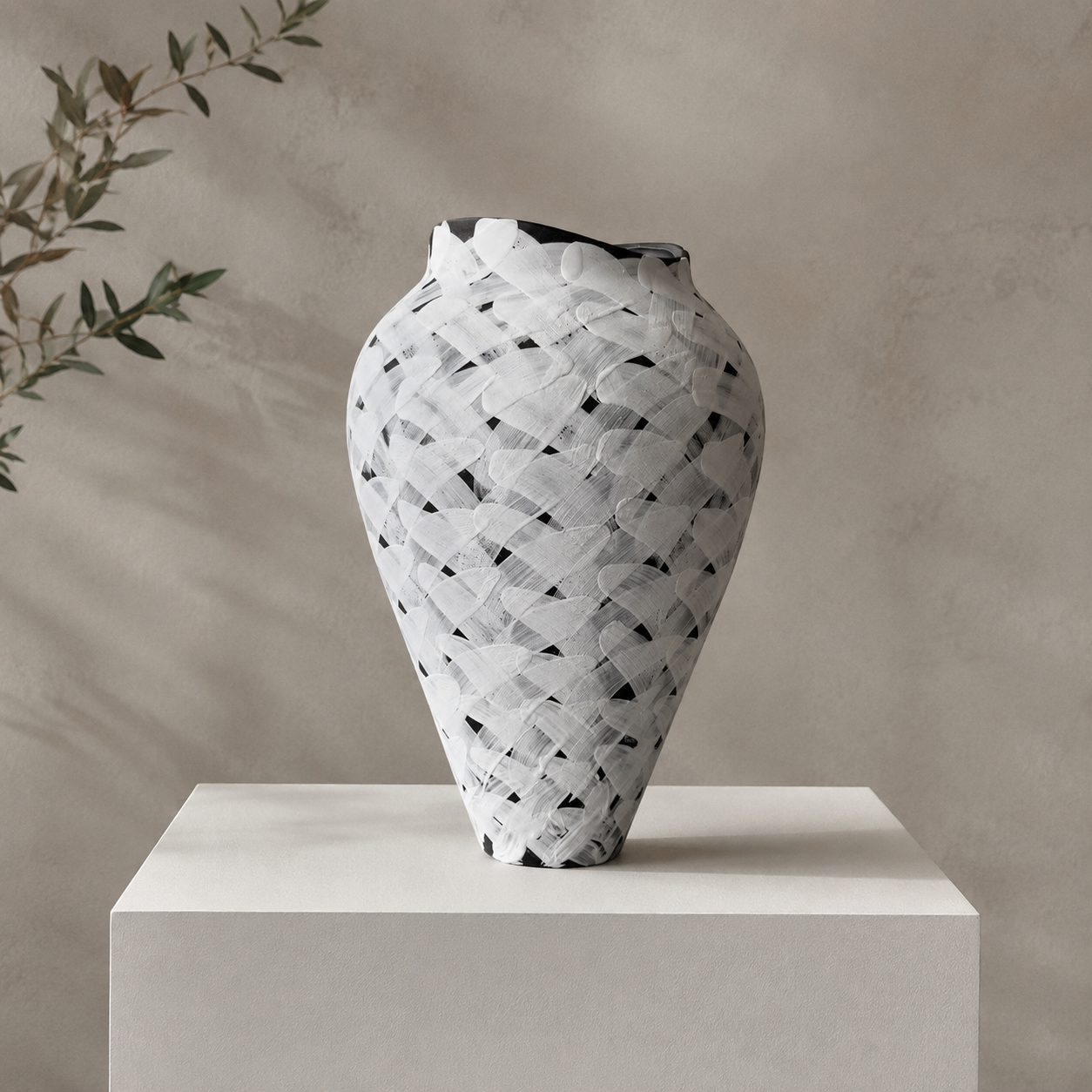 Zafra Lattice Ceramic Vase – Tall