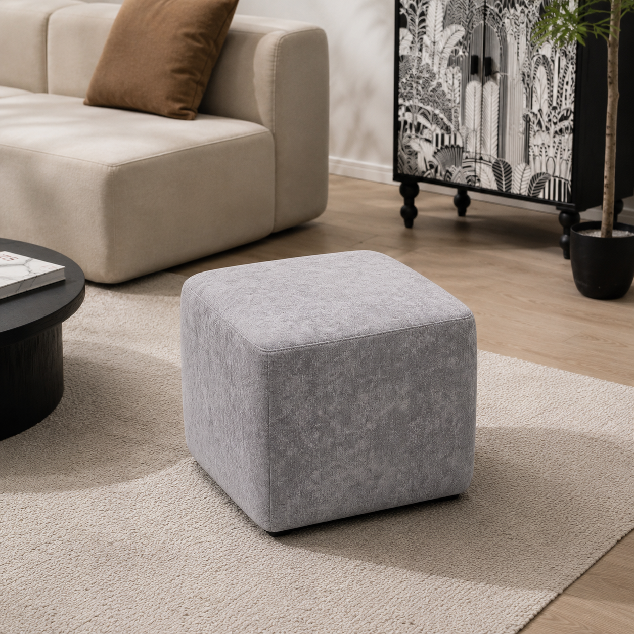 BRAM OTTOMAN - GREY hover preview