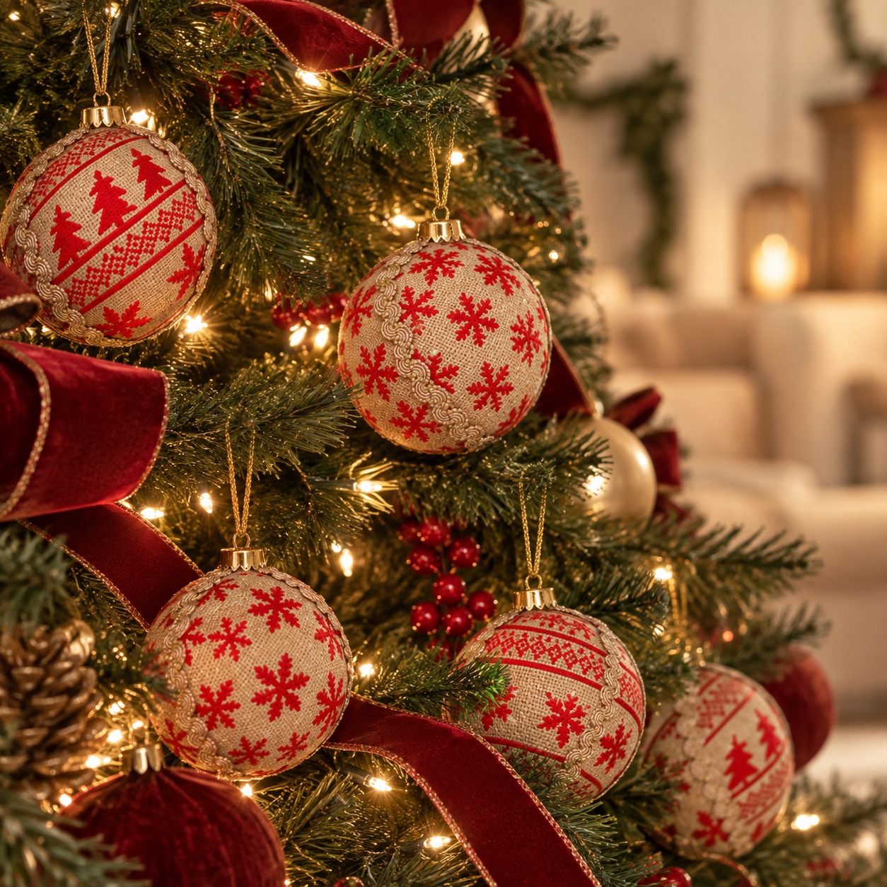 12 PIECE NORDIC FROST ORNAMENT SET