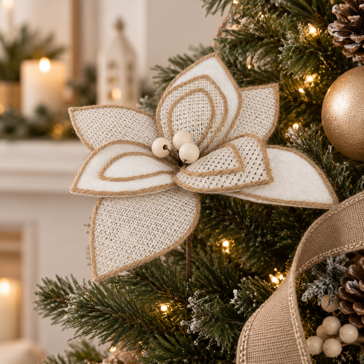 IVORY LACE POINSETTIA