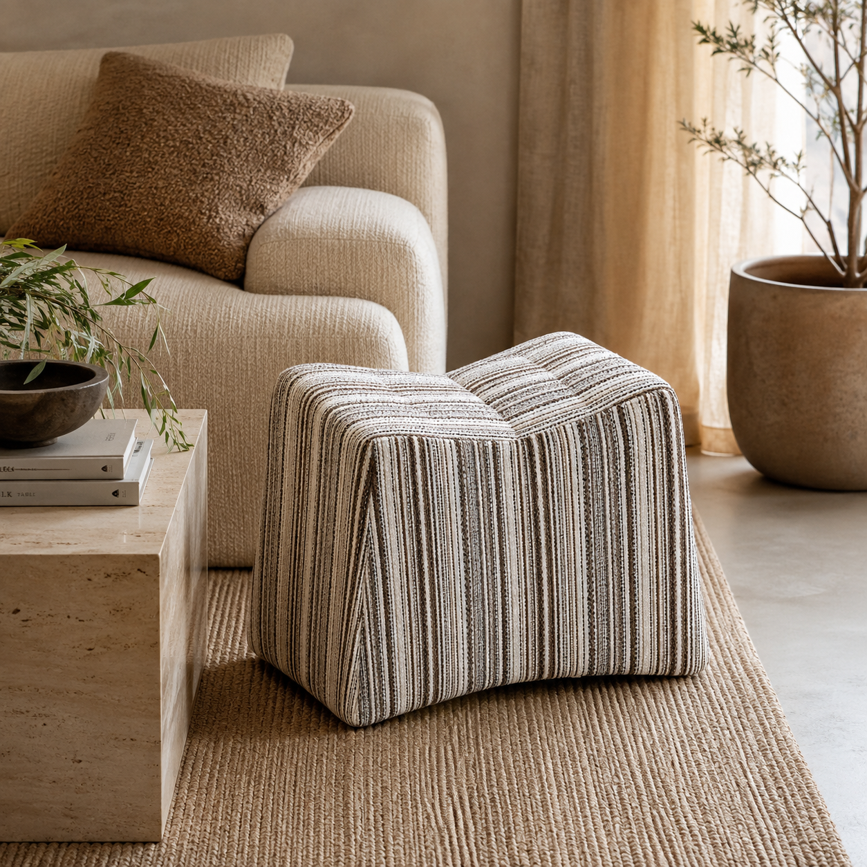 COVE OTTOMAN - BROWN hover preview