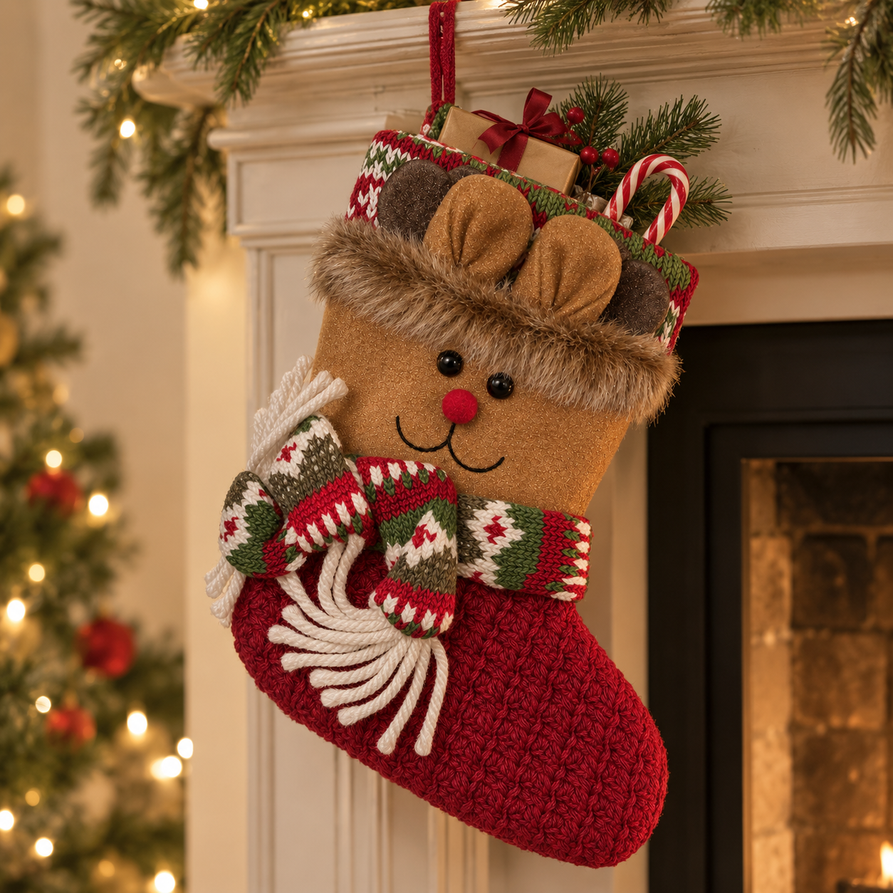 EVERGREEN CHEER STOCKING