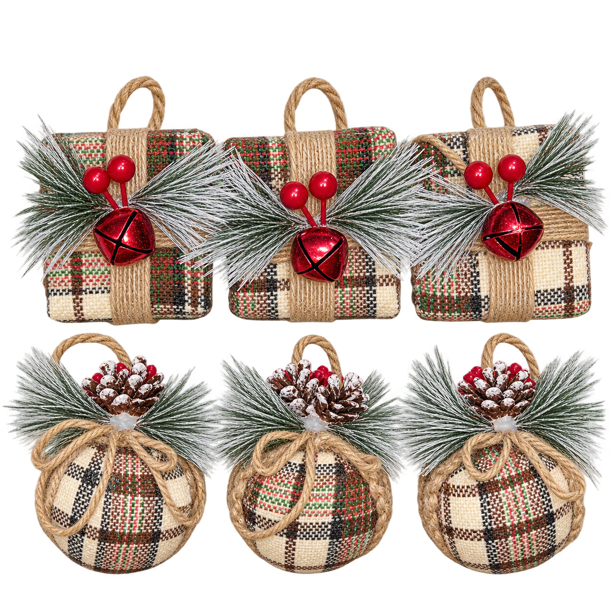 6 PIECE NORTHWOOD ORNAMENT SET
