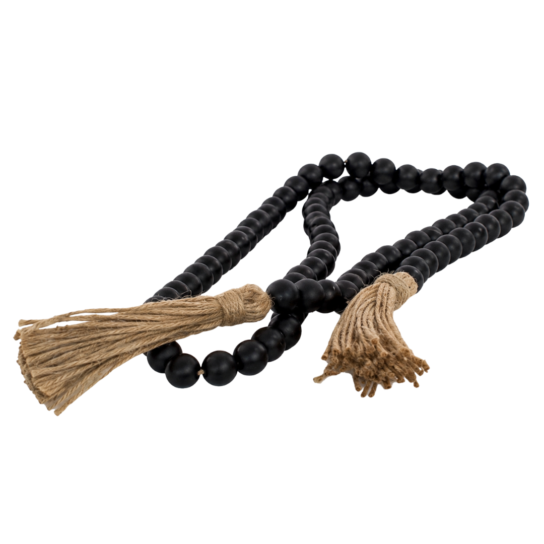 Midnight Black Bead Tassel